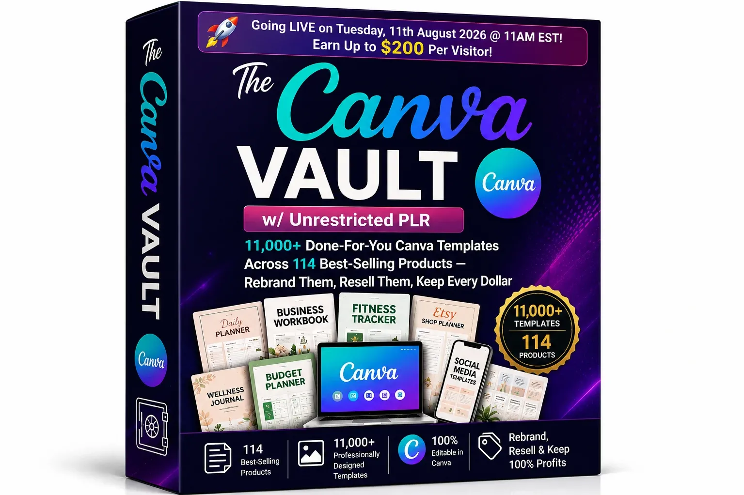 The Canva Vault templates for planners, workbooks, journals, and printables